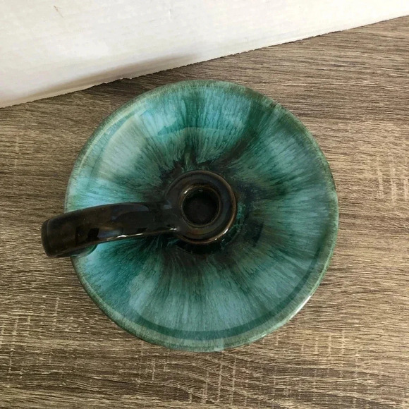 Vtg  Blue Mountain Pottery Chamberstick Candle Holder - Picture 7 of 8